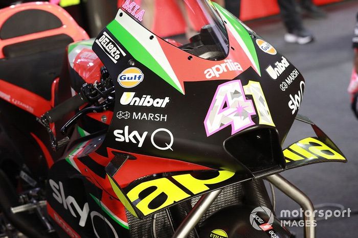 Detalle de la moto de Aleix Espargaro, Aprilia Racing Team Gresini
