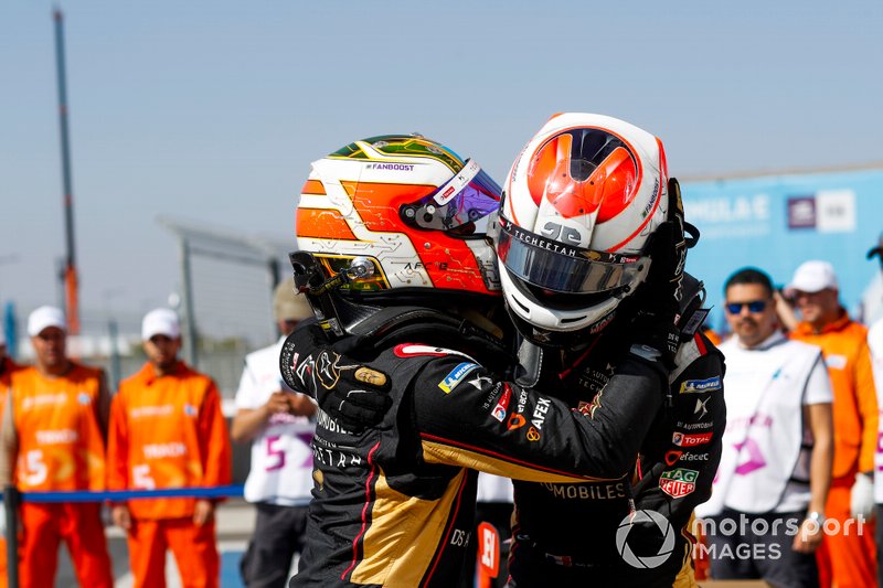 Ganador de la carrera Antonio Felix da Costa, DS Techeetah, DS E-Tense FE20 y Jean-Eric Vergne, DS Techeetah, DS E-Tense FE20