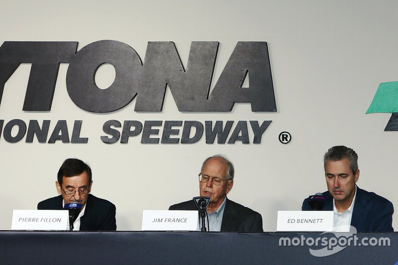Pierre Fillon, ACO President, Jim France, IMSA Chairman, Ed Bennett, IMSA CEO