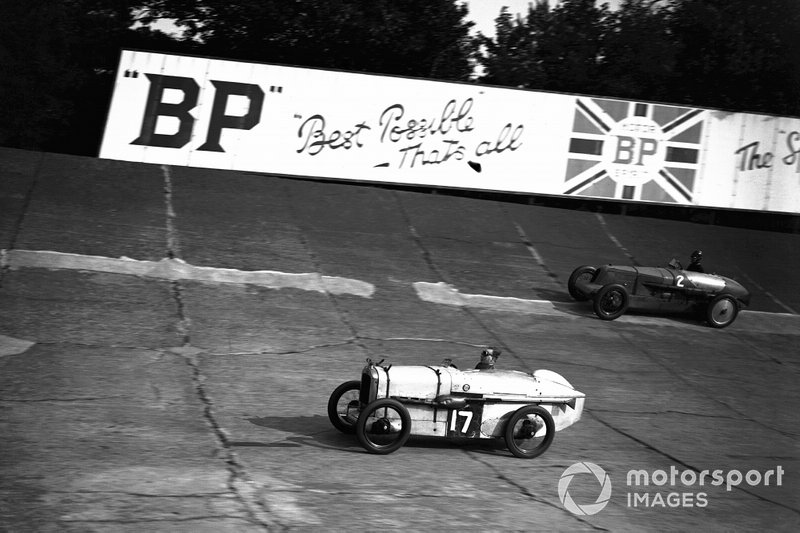 J S H Wilson, #17 Austin Seven, leads John R Cobb, #2 Vauxhall