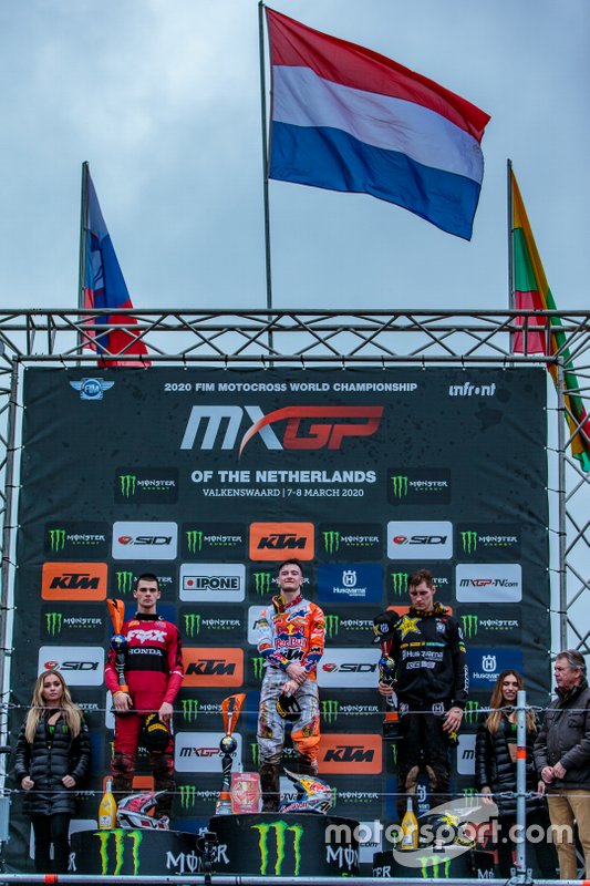 Het podium van de MXGP van Nederland