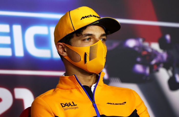 Lando Norris, McLaren durante la conferencia de prensa