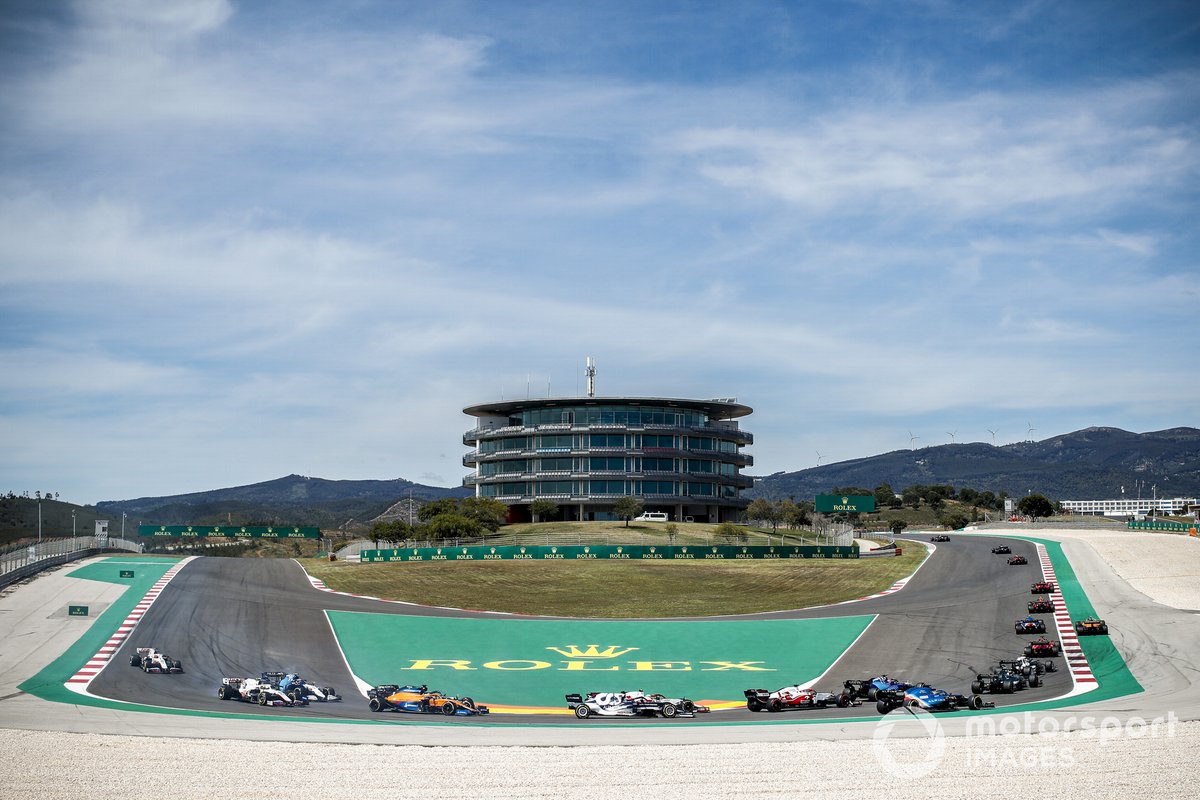 Daniel Ricciardo, McLaren MCL35M, Nicholas Latifi, Williams FW43B, Nikita Mazepin, Haas VF-21, and Mick Schumacher, Haas VF-21