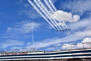 Thunderbirds fly over