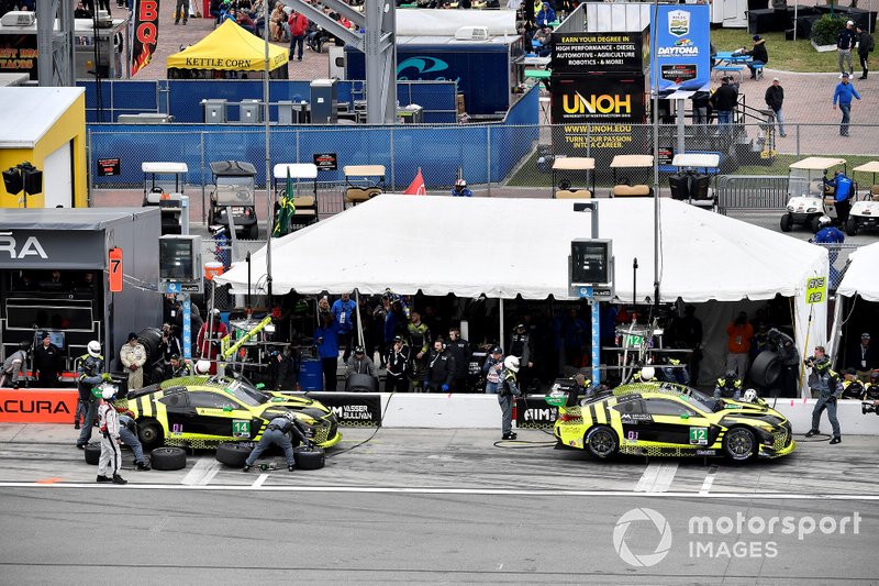 #12 AIM Vasser Sullivan Lexus RC F GT3, GTD: Frank Montecalvo, Townsend Bell, Aaron Telitz, Jeff Segal, #14 AIM Vasser Sullivan Lexus RC F GT3, GTD: Richard Heistand, Jack Hawksworth, Austin Cindric, Nick Cassidy
