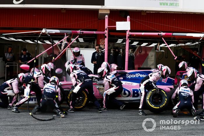 Sergio Perez, Racing Point F1 Team RP19 pit stop