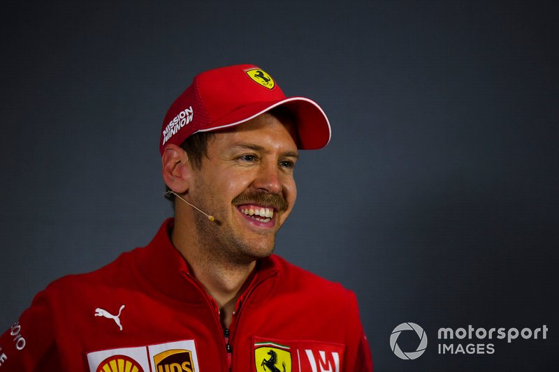 Sebastian Vettel, Ferrari, durante la Conferenza Stampa dopo le qualifiche