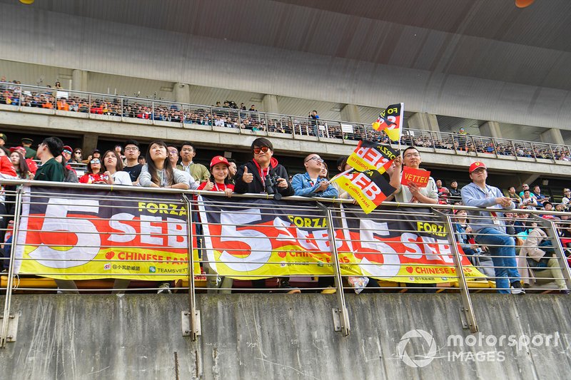 Crowd support for Sebastian Vettel, Ferrari