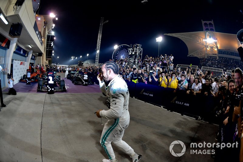 Lewis Hamilton, Mercedes AMG F1, 1st position, celebrates after the race