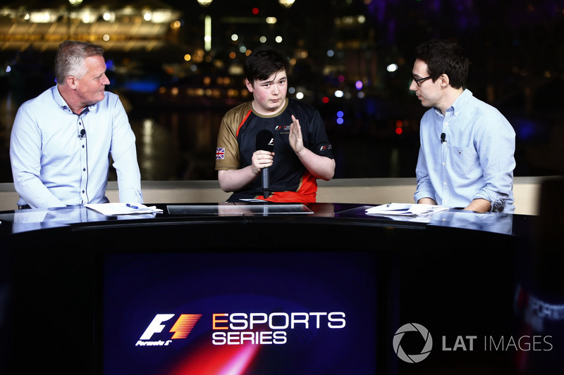 Brendon Leigh celebrates after winning the E-Sports event