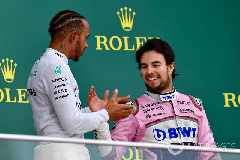 Así fue el podio de "Checo" Pérez en Azerbaiyán 2018: