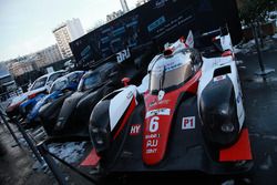 WEC cars on display in the snow in Paris