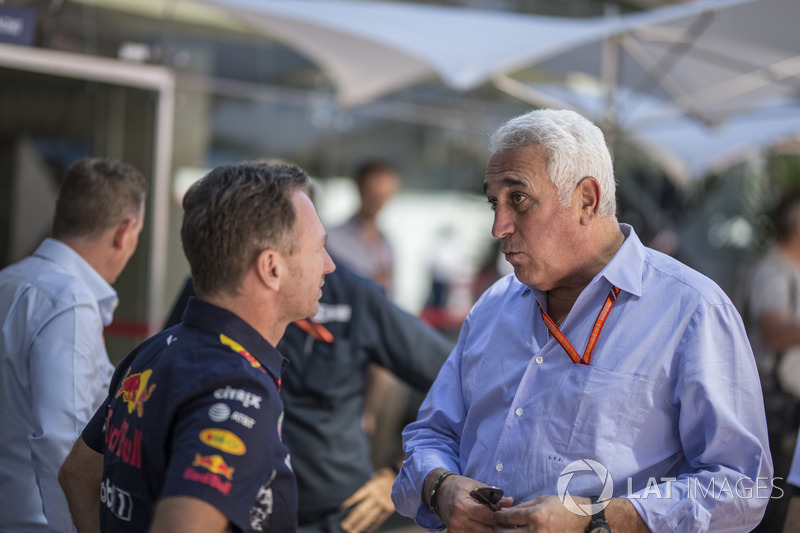 Christian Horner, director de Red Bull Racing Team Principal y Lawrence Stroll