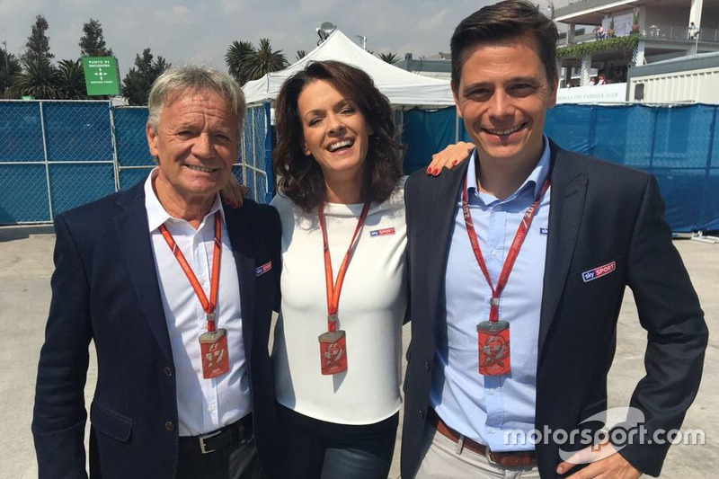 Marc Surer, Tanja Bauer und Sascha Roos, SKY German TV journalists