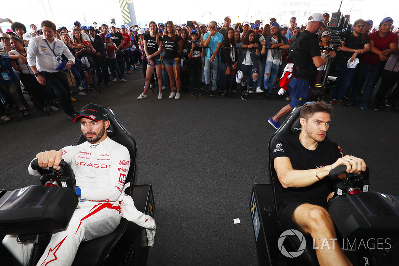 Jose Maria Lopez, Dragon Racing, Edoardo Mortara, Venturi Formula E Team, en la eRace