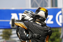 Jean-Eric Vergne, Techeetah congratulates his team mate Andre Lotterer, Techeetah