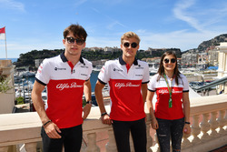 Charles Leclerc, Sauber, Marcus Ericsson, Sauber and Tatiana Calderon, Sauber Test Driver
