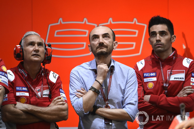 Davide Tardozzi, Team manager Ducati Team, Claudio Domenicali, CEO Ducati, Michele Pirro, Ducati Team