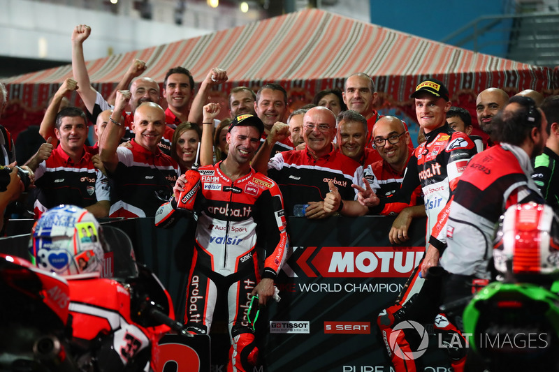 Marco Melandri, Ducati Team, Chaz Davies, Ducati Team nel parco chiuso
