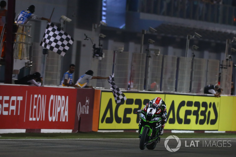 Bandiera a scacchi per Jonathan Rea, Kawasaki Racing