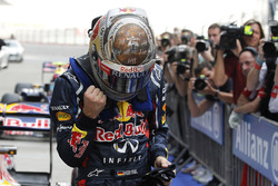 Pole: Sebastian Vettel, Red Bull Racing, Parc Ferme