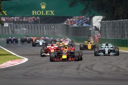 Max Verstappen, Red Bull Racing RB13 leads at the start of the race