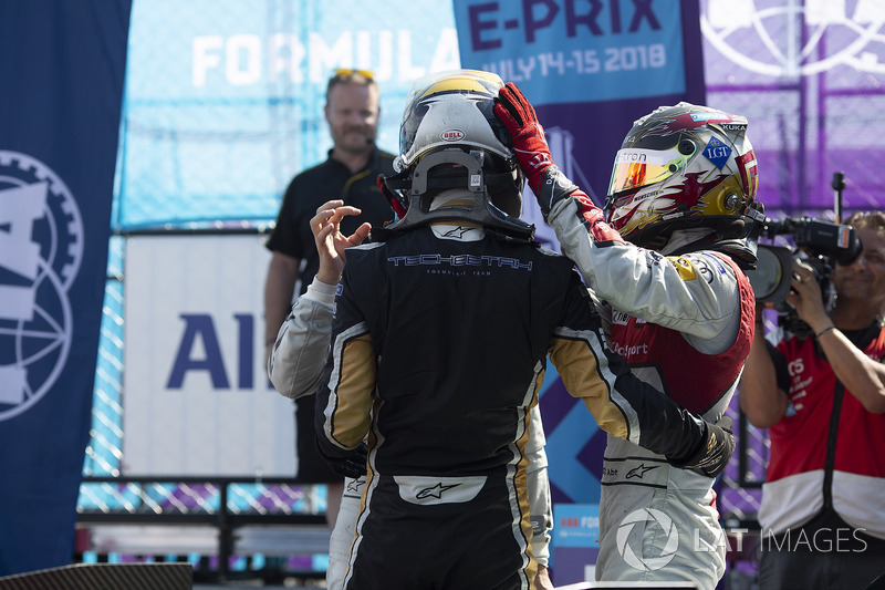 Jean-Eric Vergne, Techeetah, wins, Lucas di Grassi, Audi Sport ABT Schaeffler, Daniel Abt, Audi Sport ABT Schaeffler