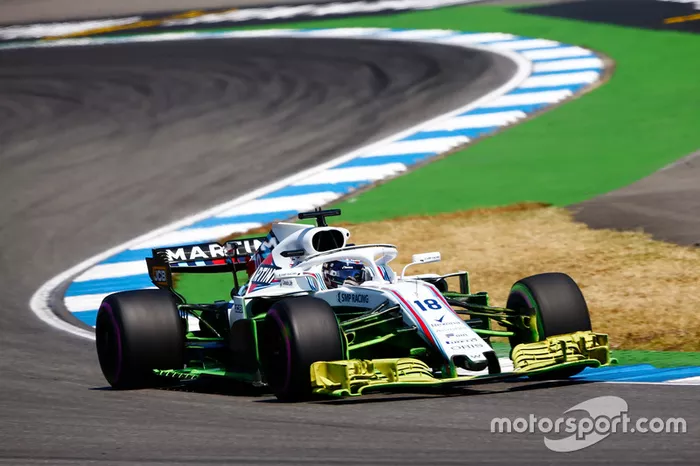 Lance Stroll, Williams FW41, avec de la peinture aérodynamique