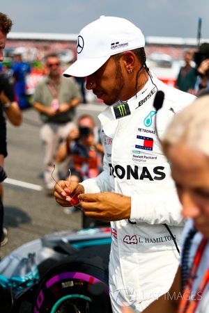 Lewis Hamilton, Mercedes AMG F1, on the grid