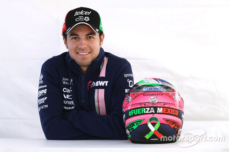 Sergio Perez, Sahara Force India F1 avec son nouveau casque