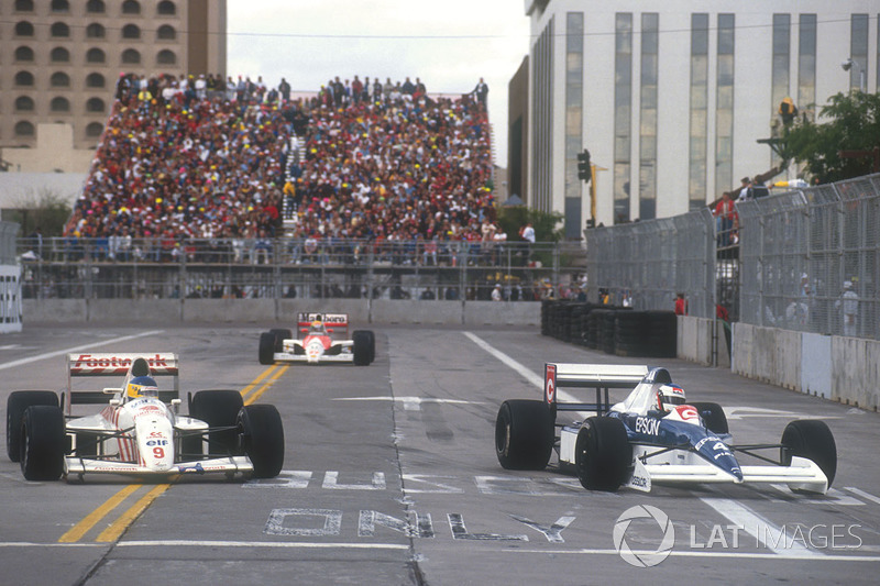 Jean Alesi Tyrrell 018; Michele Alboreto, Arrows A11B; Ayrton Senna, Mclaren MP4/5B