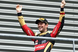 Podium: derde plaats Romain Grosjean, Lotus F1 Team