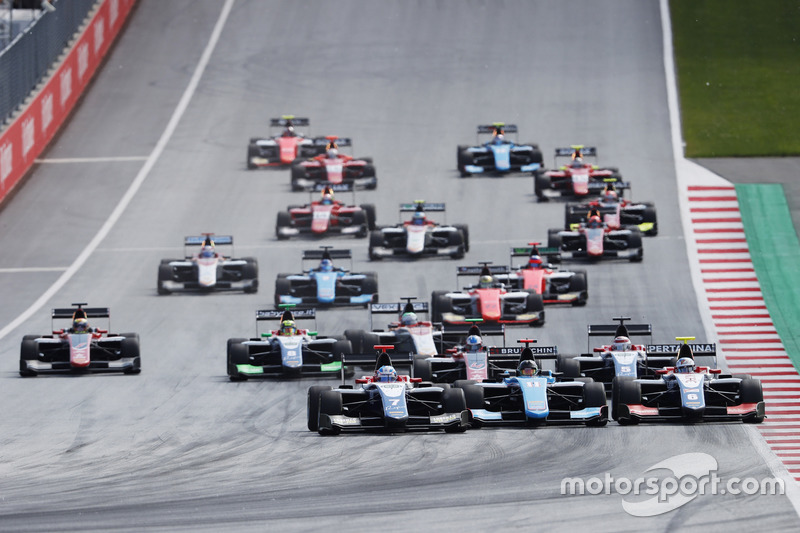 Ryan Tveter, Trident David Beckmann, Jenzer Motorsport et Giuliano Alesi, Trident en tête au départ