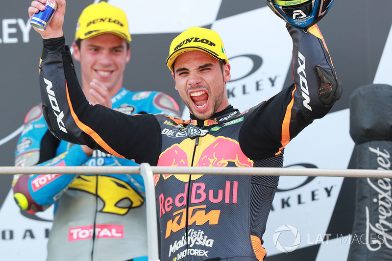 Podium: race winner Miguel Oliveira, Red Bull KTM Ajo Moto2