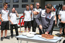 Romain Grosjean, Haas F1 Team celebrates his birthday with the team