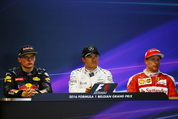 The post qualifying FIA Press Conference (L to R): second place Max Verstappen, Red Bull Racing; Pol