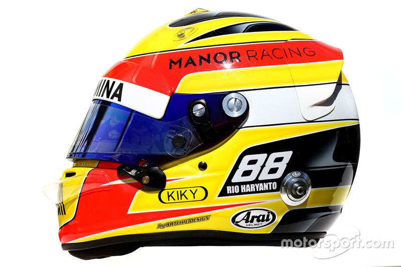 Il casco di  Rio Haryanto, Manor Racing