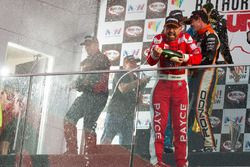 Podium: third place John Bowe celebrates with champagne