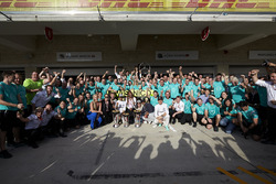 Race winner Lewis Hamilton, Mercedes AMG F1 celebrates with team mate Nico Rosberg, Mercedes AMG F1;