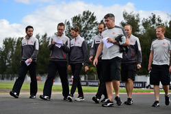 Romain Grosjean, Haas F1 Team walks the circuit with the team
