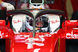 Sebastian Vettel, Ferrari SF16-H running the Halo cockpit cove