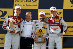 Podium: second place Mattias Ekström, Audi Sport Team Abt Sportsline, Audi A5 DTM; Stefan Reinhold,