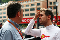 Mario Isola, Pirelli Racing Manager with Sebastian Vettel, Ferrari