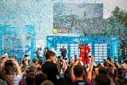 Second place Daniel Abt, ABT Schaeffler Audi Sport and third place Lucas di Grassi, ABT Schaeffler Audi Sport celebrate on the podium