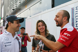 Felipe Massa, Williams with his wife Rafaela Bassi,