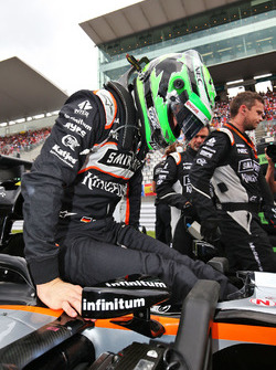 Nico Hulkenberg, Sahara Force India F1 VJM09 on the grid