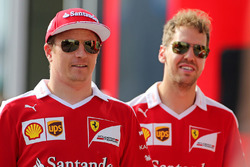 Kimi Raikkonen, Scuderia Ferrari and Sebastian Vettel, Scuderia Ferrari