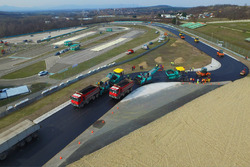 Repaving work on the Hungaroring