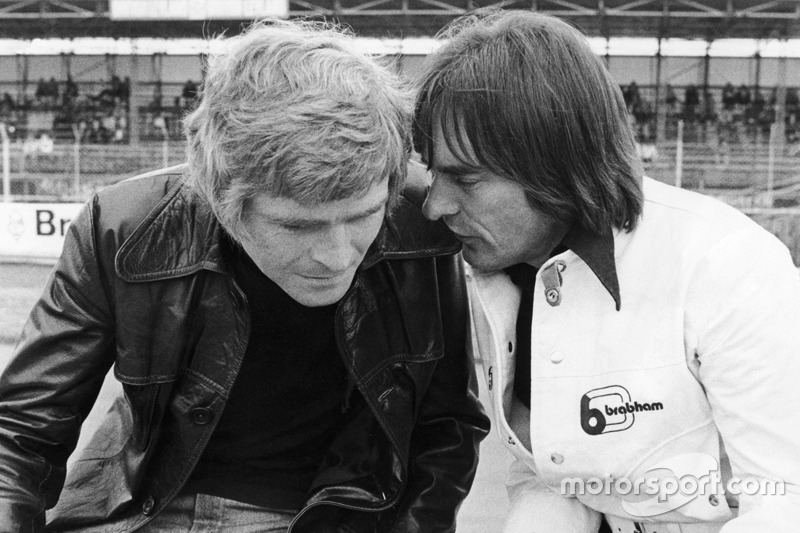 Bernie Ecclestone, Brabham team owner with Max Mosley, March Engineering team manager