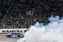 Martin Truex Jr., Furniture Row Racing Toyota celebrates his win with a burnout